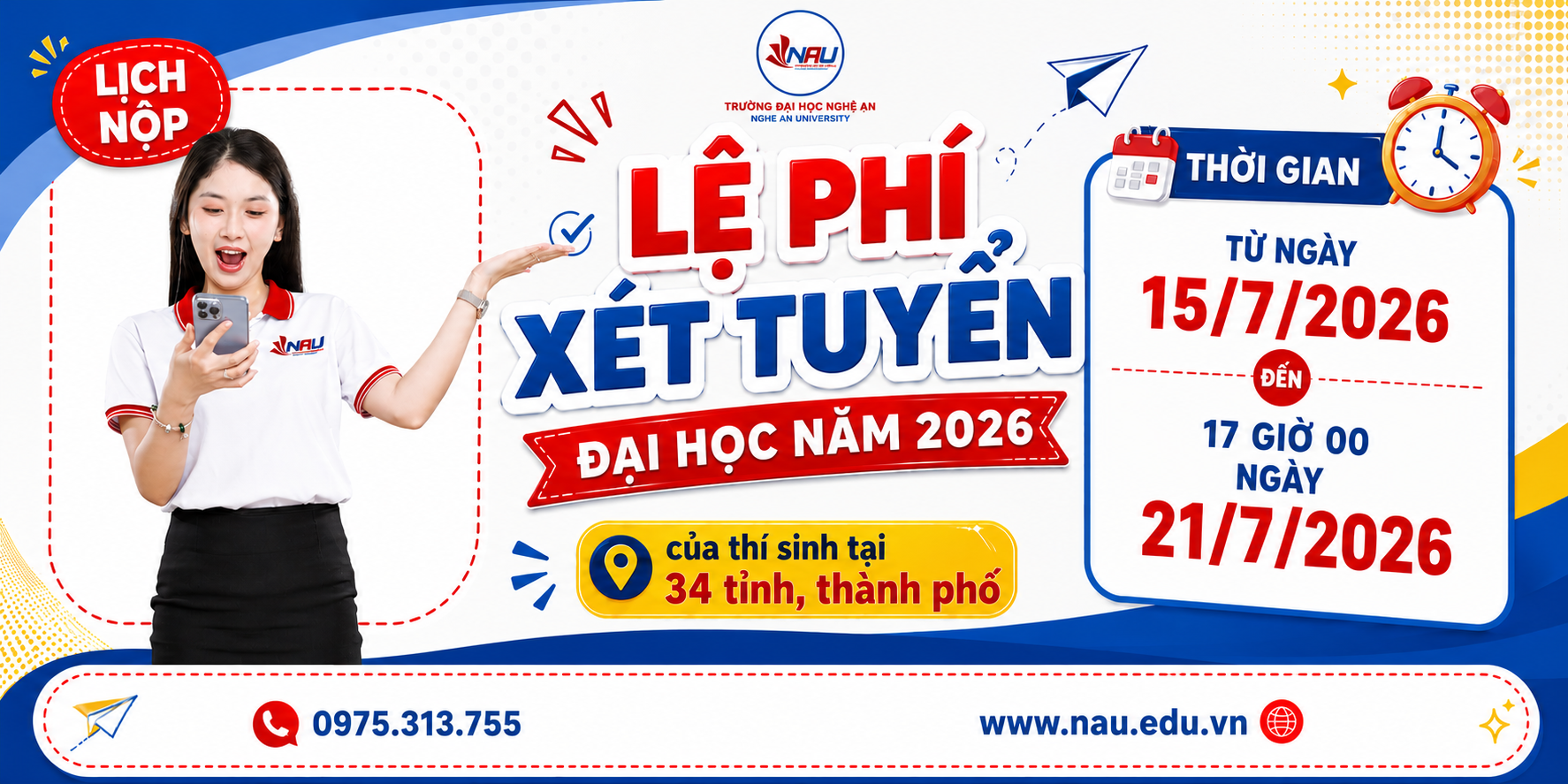 Lịch nộp lệ phí xét tuyển đại học năm 2026 của thí sinh tại 34 tỉnh, thành phố