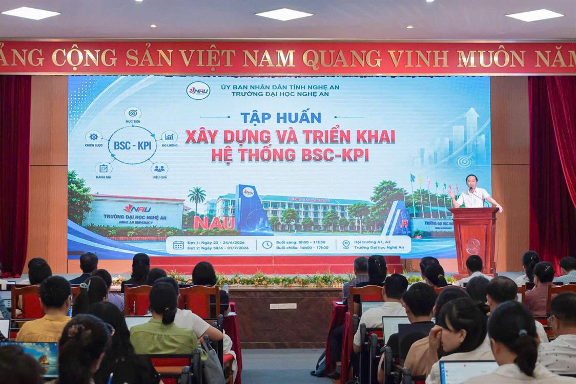 Trường Đại học Nghệ An triển khai xây dựng hệ thống BSC-KPI, thúc đẩy đổi mới quản trị và phát triển bền vững
