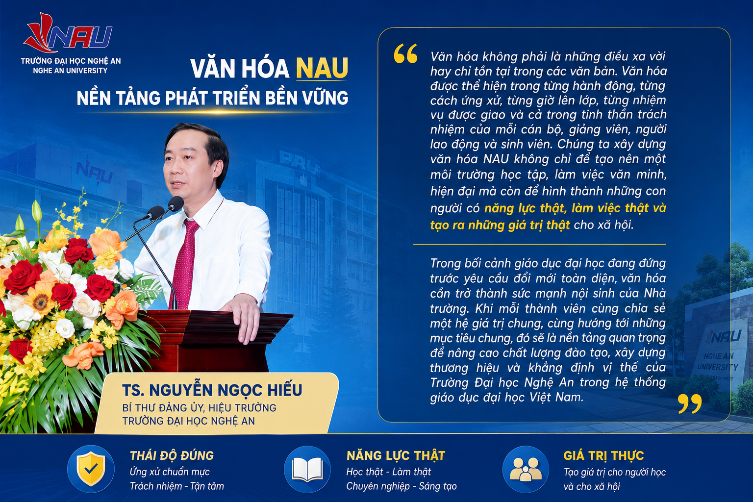 Xây dựng văn hóa NAU – Nền tảng cho hành trình đổi mới