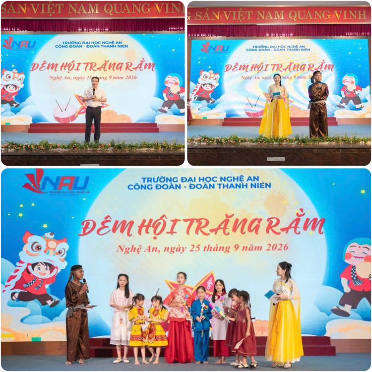 “Đêm hội Trăng rằm” năm 2026 – Rộn ràng niềm vui, ấm áp tình thân tại Trường Đại học Nghệ An