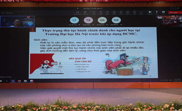 NCS Nguyễn Thị Thủy, Giảng viên Trường Đại học Hà Nội, với chủ đề: Mô hình hành chính một cửa dành cho người học trong bối cảnh chuyển đổi số tại trường Đại học Hà Nội.