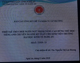 ThS. Nguyễn Thị Lan Hương, giảng viên tổ Ngoại ngữ bảo vệ thành công đề tài NCKH cấp cơ sở