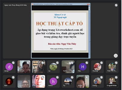Chương trình học thuật cấp tổ “ÁP DỤNG LIVEWORKSHEET.COM ĐỂ RA BÀI KIỂM TRA ĐÁNH GIÁ TRỰC TUYẾN”