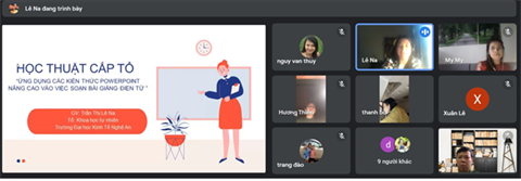 Chương trình học thuật cấp tổ  “ỨNG DỤNG CÁC KIẾN THỨC POWERPOINT NÂNG CAO VÀO VIỆC SOẠN BÀI GIẢNG ĐIỆN TỬ”