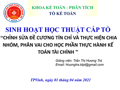 Tổ bộ môn Kế toán tổ chức học thuật cấp Tổ
