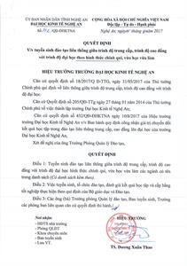 Thông báo điểm sàn Hệ Đại học Chính quy năm 2021 – Trường Đại học Kinh tế Nghệ An