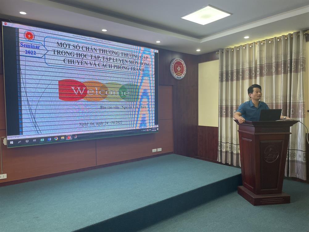 Seminar bộ môn GDTC-GDQP&AN với chủ đề: “Một số chấn thương thường gặp trong học tập, tập luyện môn bóng chuyền và cách phòng”,