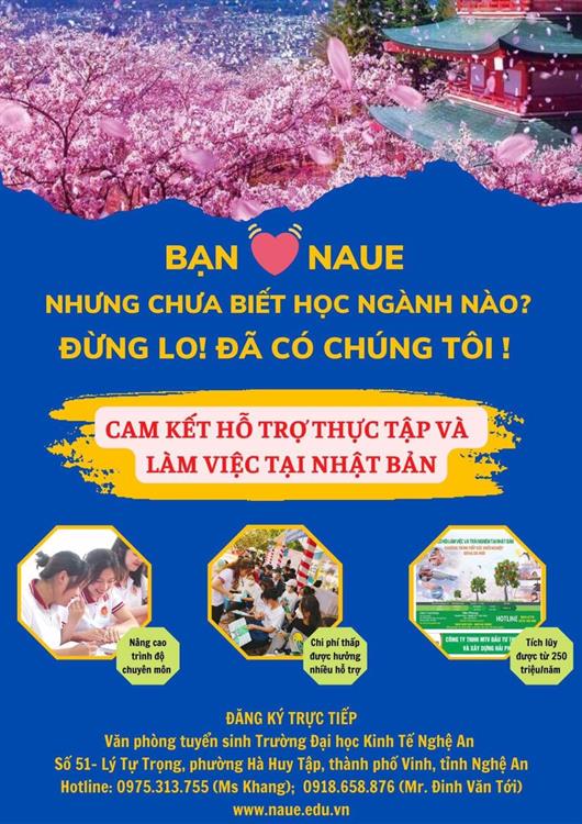 Thực tập sinh tại Nhật Bản – Cơ hội cho sinh viên NAUE