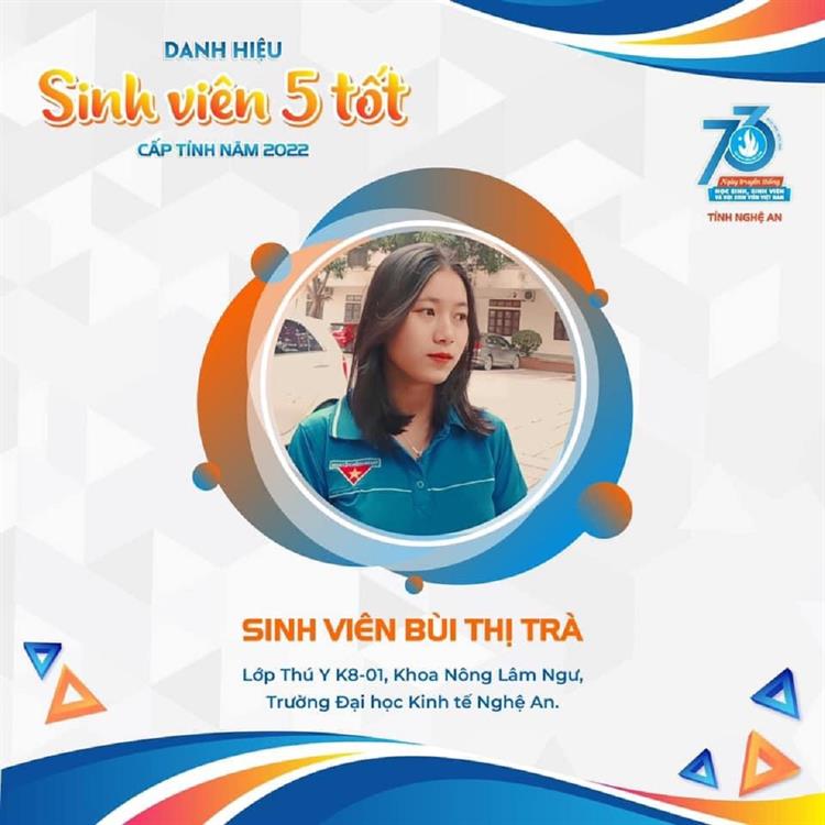 Chúc mừng 16 gương “Sinh viên 5 tốt” và 7 sinh viên “Sao tháng giêng” cấp tỉnh năm 2022 của Trường Đại học Kinh tế Nghệ An