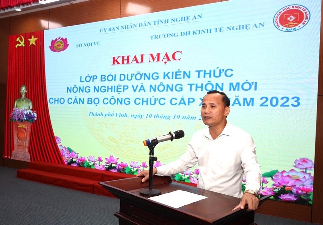 NAUE – Khai mạc Lớp tập huấn bồi dưỡng kiến thức cho cán bộ, công chức cấp xã về lĩnh vực Nông nghiệp và Nông thôn mới năm 2023