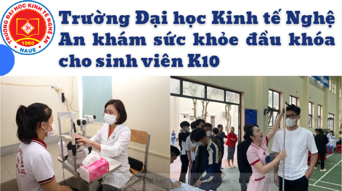 Trường Đại học Kinh tế Nghệ An khám sức khỏe đầu khóa học cho gần 500 sinh viên K10