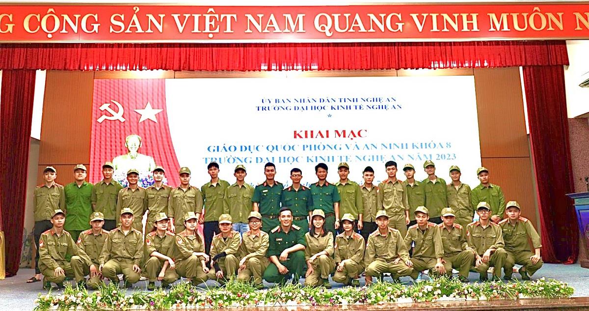 Lễ Khai giảng Giáo dục Quốc phòng An ninh K8 Trường Đại học Kinh tế Nghệ An, năm học 2023 – 2024