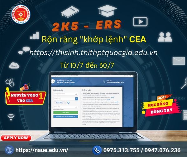 Cùng “khớp lệnh” CEA trên trên hệ thống tuyển sinh của Bộ Giáo dục – Đào tạo.
