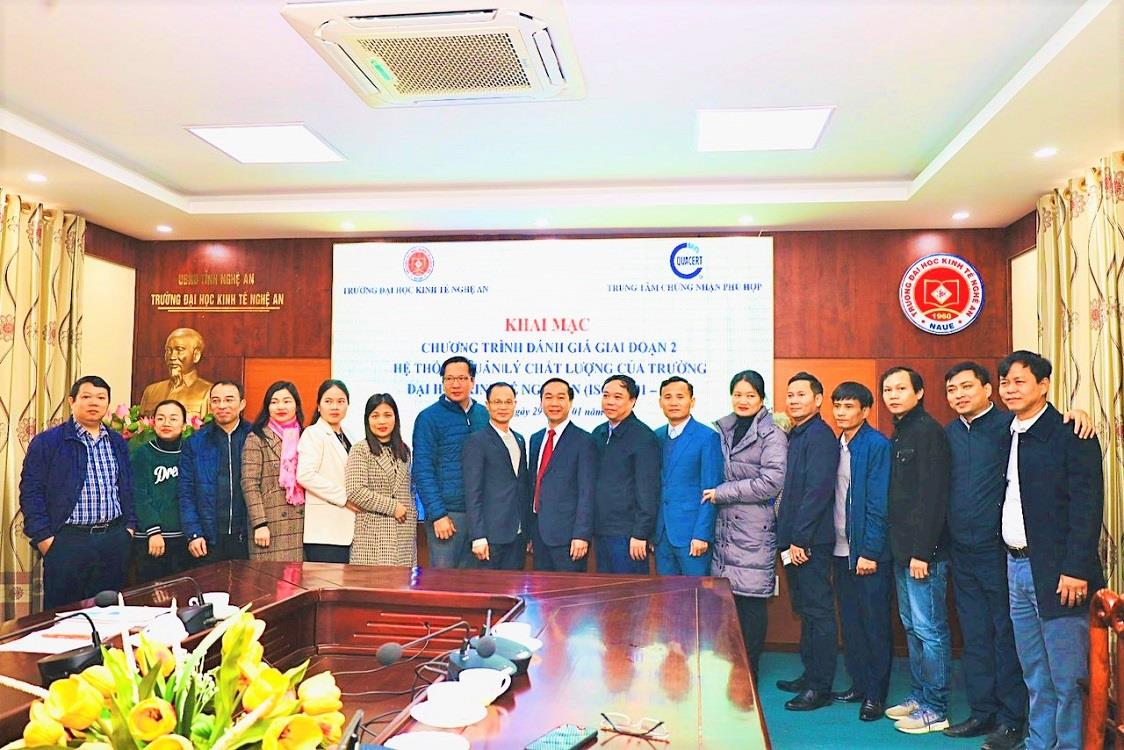 Khai mạc Chương trình đánh giá ngoài (giai đoạn 2) chứng nhận hệ thống quản lý chất lượng theo tiêu chuẩn ISO 21001:2018 tại Trường Đại học Kinh tế Nghệ An