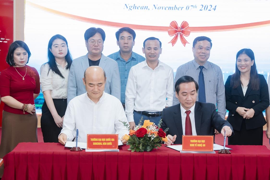 Trường Đại học Kinh tế Nghệ An ký MOU với Trường Đại học Quốc gia Sunchon, Hàn Quốc, thúc đẩy trao đổi học thuật quốc tế