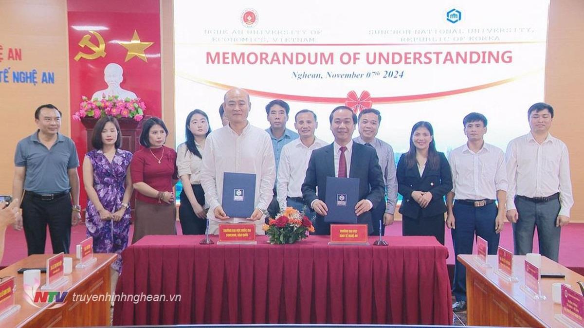 Trường Đại học Kinh tế Nghệ An ký MOU với Trường Đại học Quốc gia Sunchon, Hàn Quốc, thúc đẩy trao đổi học thuật quốc tế