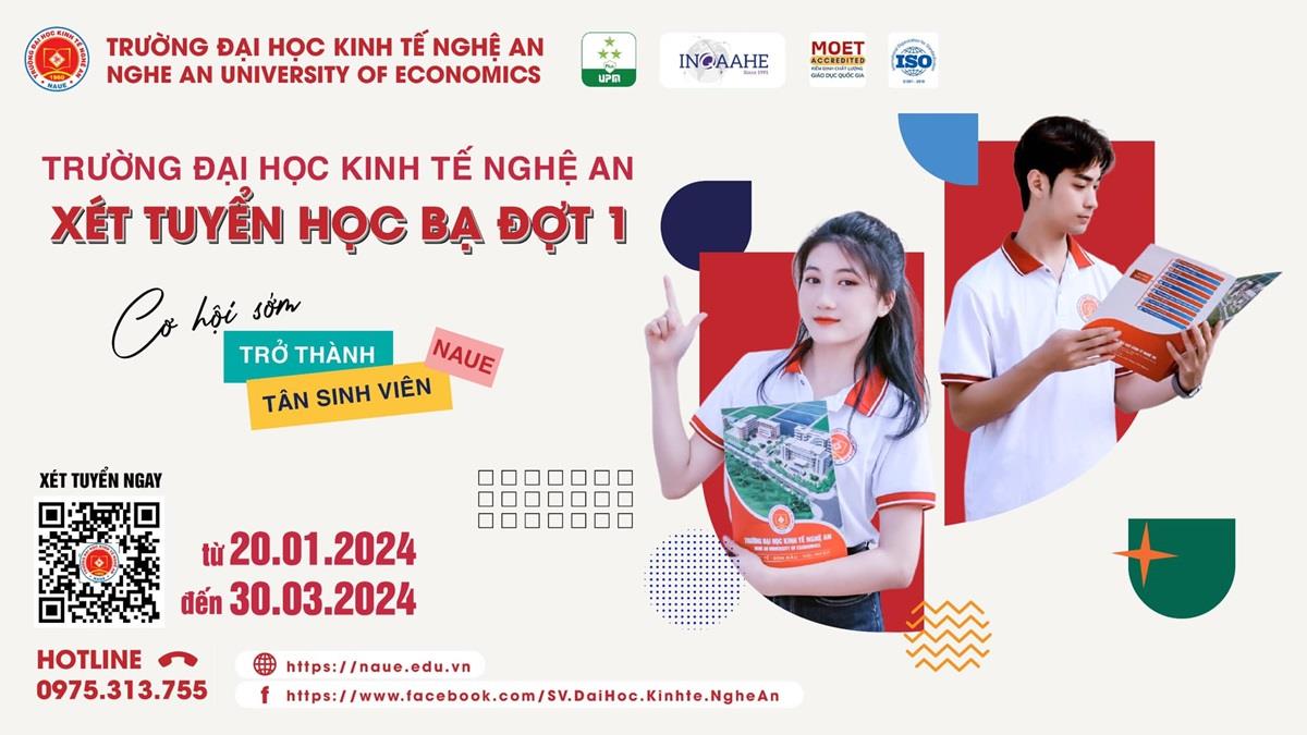 Mở cổng đăng ký xét học bạ vào Trường Đại học Kinh tế Nghệ An