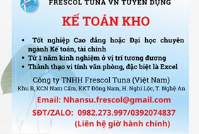 Công ty TNHH Frescol tuna tuyển dụng kế toán kho