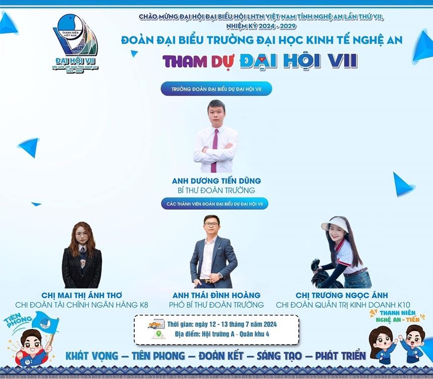 NAUE – Tham dự Đại hội Đại biểu Hội Liên hiệp Thanh niên Việt Nam tỉnh Nghệ An lần thứ VIII nhiệm kỳ 2024-2029
