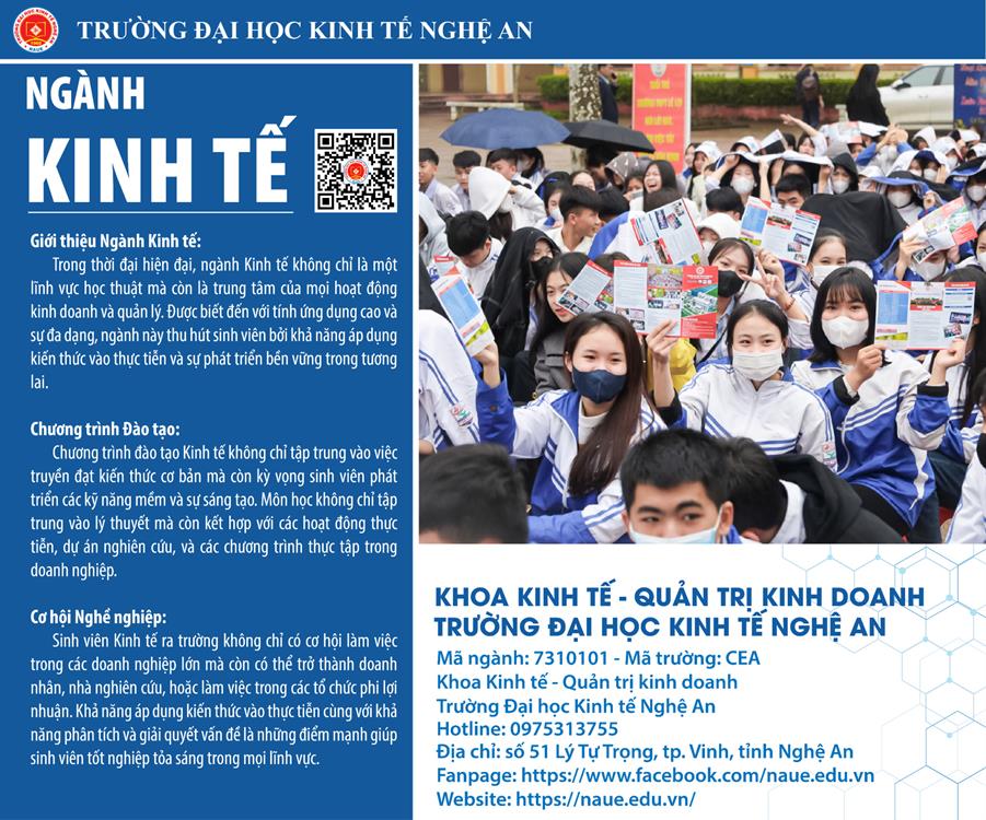 Ngành Kinh tế năm 2024: Nắm bắt xu hướng – Bứt phá tương lai cùng Trường Đại học Kinh tế Nghệ An