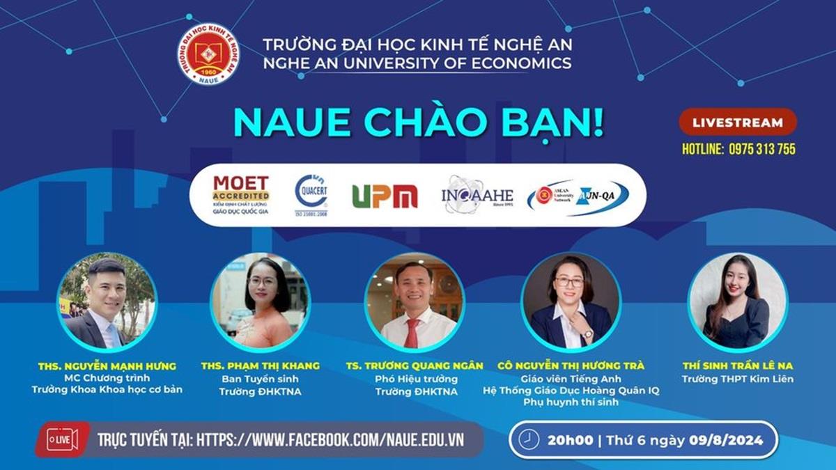 Livestream tư vấn tuyển sinh năm 2024 với chủ đề: NAUE Chào bạn!