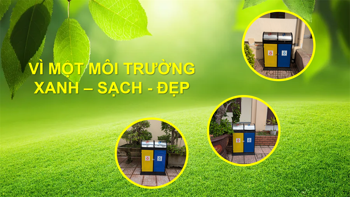 Trường Đại học Kinh tế Nghệ An trang bị thêm các thùng rác nhằm đảm bảo giữ gìn môi trường xanh – sạch – đẹp