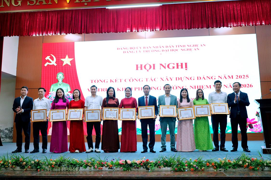 Đảng bộ Trường Đại học Nghệ An – tổ chức Hội nghị tổng kết công tác xây dựng Đảng năm 2025 và triển khai phương hướng, nhiệm vụ năm 2026