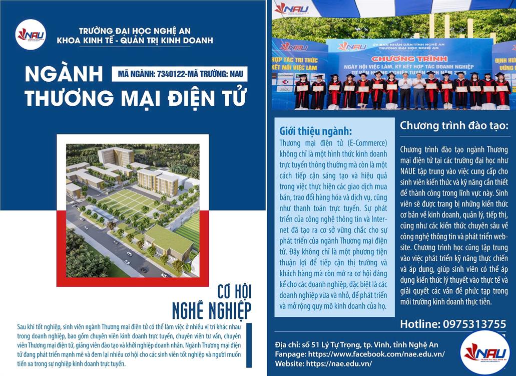CHƯƠNG TRÌNH ĐÀO TẠO NGÀNH THƯƠNG MẠI ĐIỆN TỬ NĂM 2025
