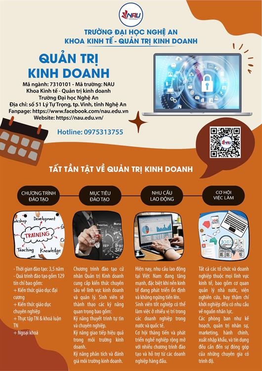 GIỚI THIỆU CHƯƠNG TRÌNH ĐÀO TẠO NGÀNH QUẢN TRỊ KINH DOANH NĂM 2025