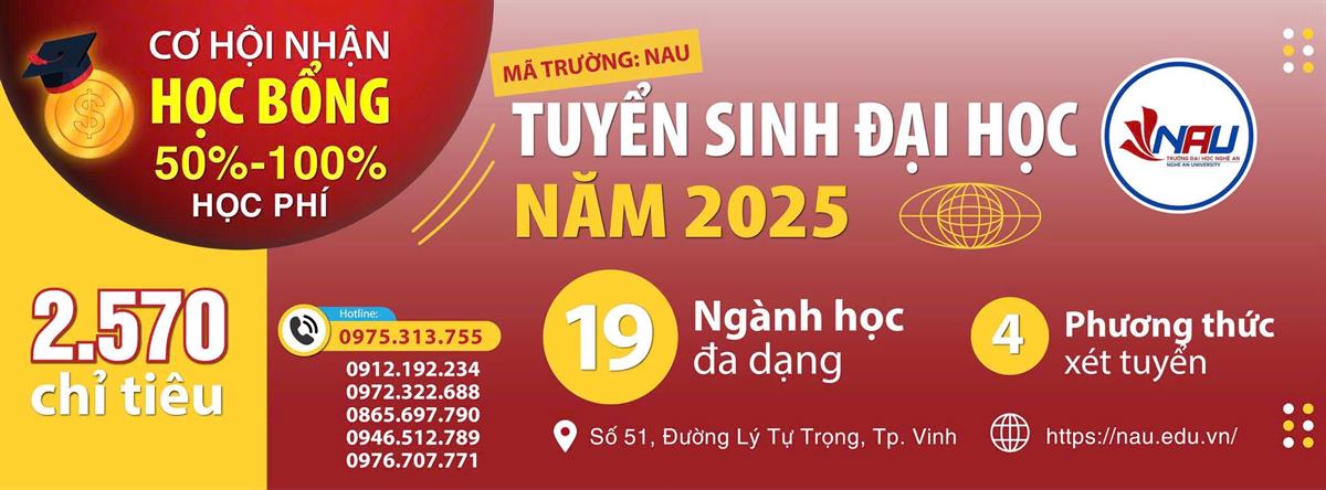 THÔNG TIN HỌC BỔNG TRƯỜNG ĐẠI HỌC NGHỆ AN DÀNH CHO SINH VIÊN 2K7