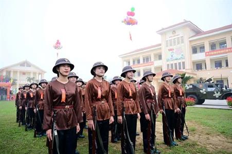 Nữ Sinh viên NAU tự hào tham gia diễu binh tại lễ ra quân huấn luyện năm 2026