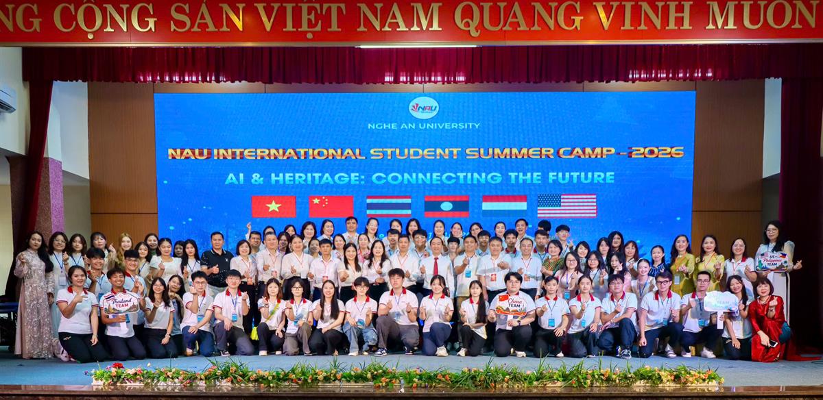 Khai mạc Trại hè Sinh viên Quốc tế “AI và Di sản – Kết nối tương lai” tại Trường Đại học Nghệ An