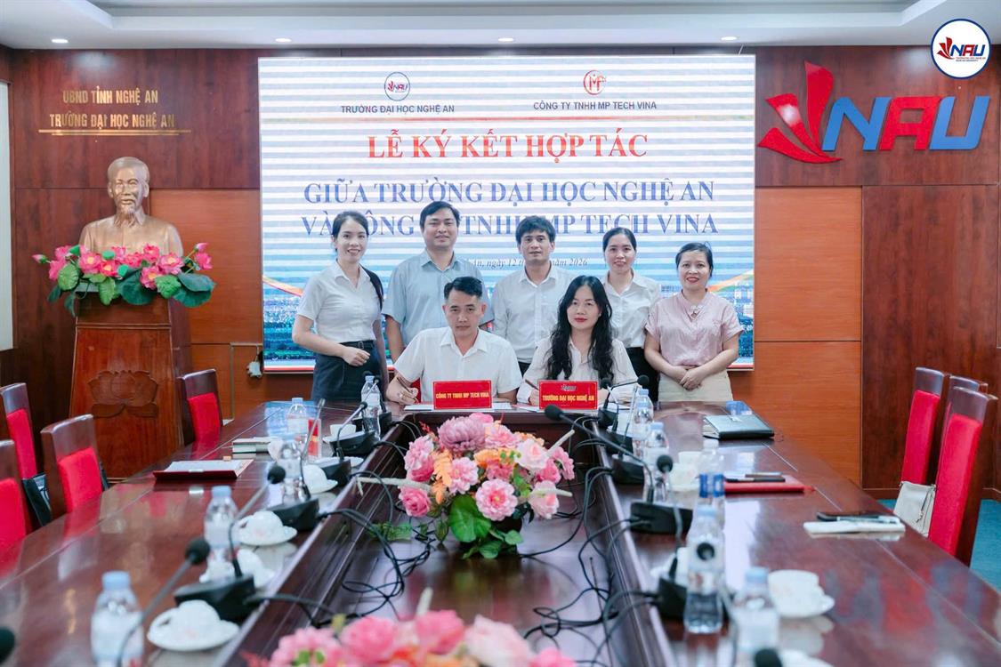 Trường Đại học Nghệ An ký kết hợp tác với Công ty TNHH MP Tech Vina: Mở rộng cơ hội học tập, thực tập và việc làm cho sinh viên