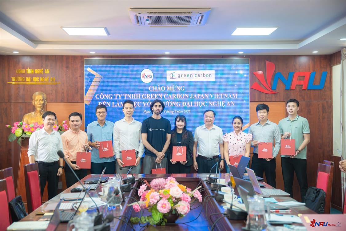 Trường Đại học Nghệ An và Green Carbon Japan thúc đẩy hợp tác quốc tế vì nền nông nghiệp xanh, giảm phát thải và phát triển bền vững