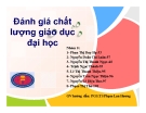 Bài trình bày tập huấn TĐG trường Đại học