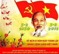 Báo cáo các hoạt động Kỷ niệm 85 năm Ngày thành lập Đảng Cộng sản Việt Nam và tổ chức các hoạt động mừng Xuân Ất Mùi 2015.