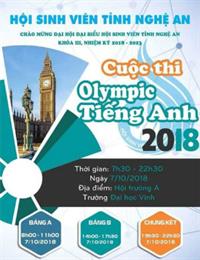 OLYMPIC TIẾNG ANH TỈNH NGHỆ AN NĂM 2018
