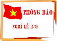 Thông báo nghỉ ngày lễ Quốc Khánh 2/9/2015