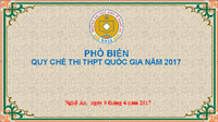 Thông báo phổ biến quy chế thi THPT 2017