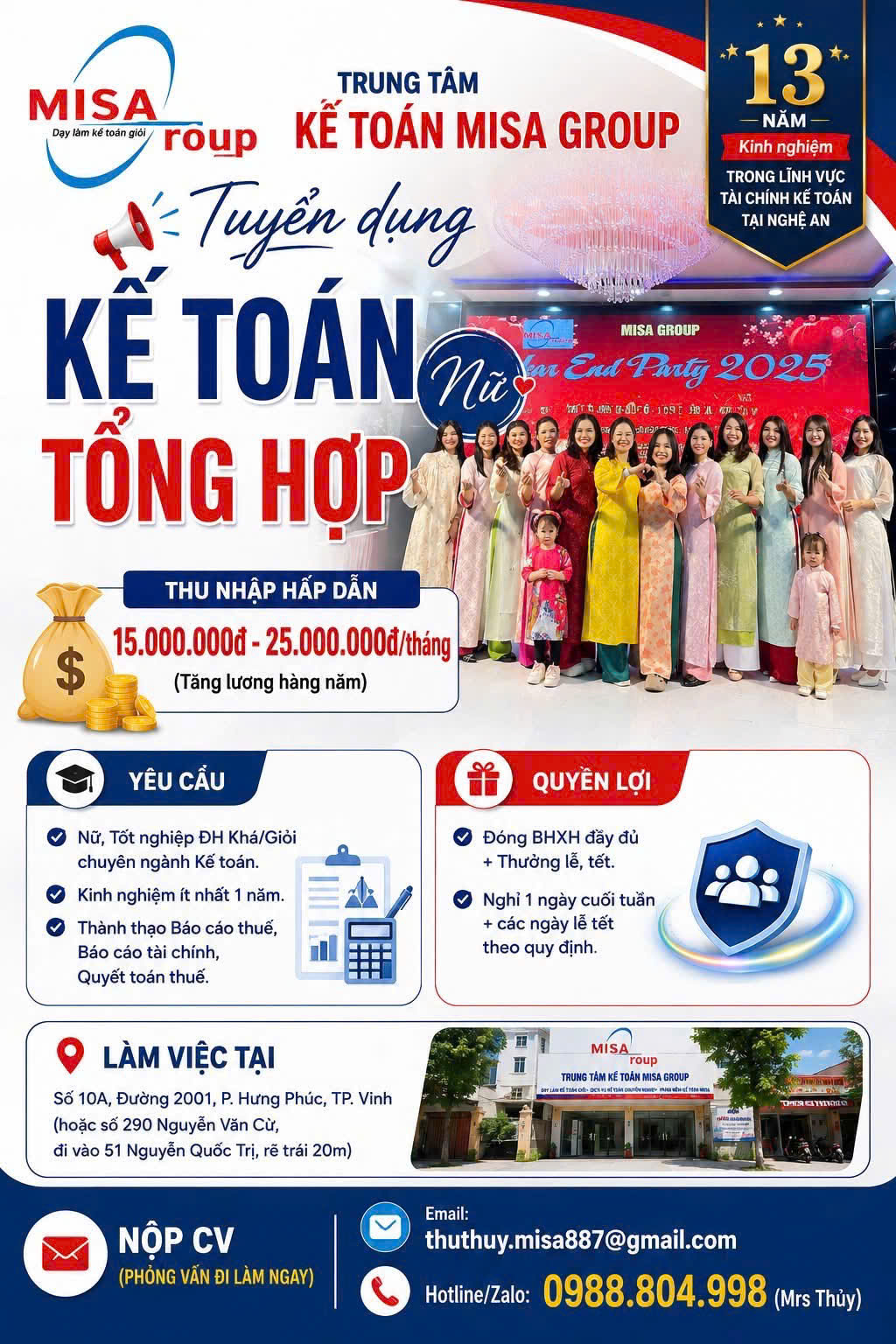 Cơ hội việc làm cho Sinh viên kế toán: Trung tâm kế toán Misa Group tuyển kế toán