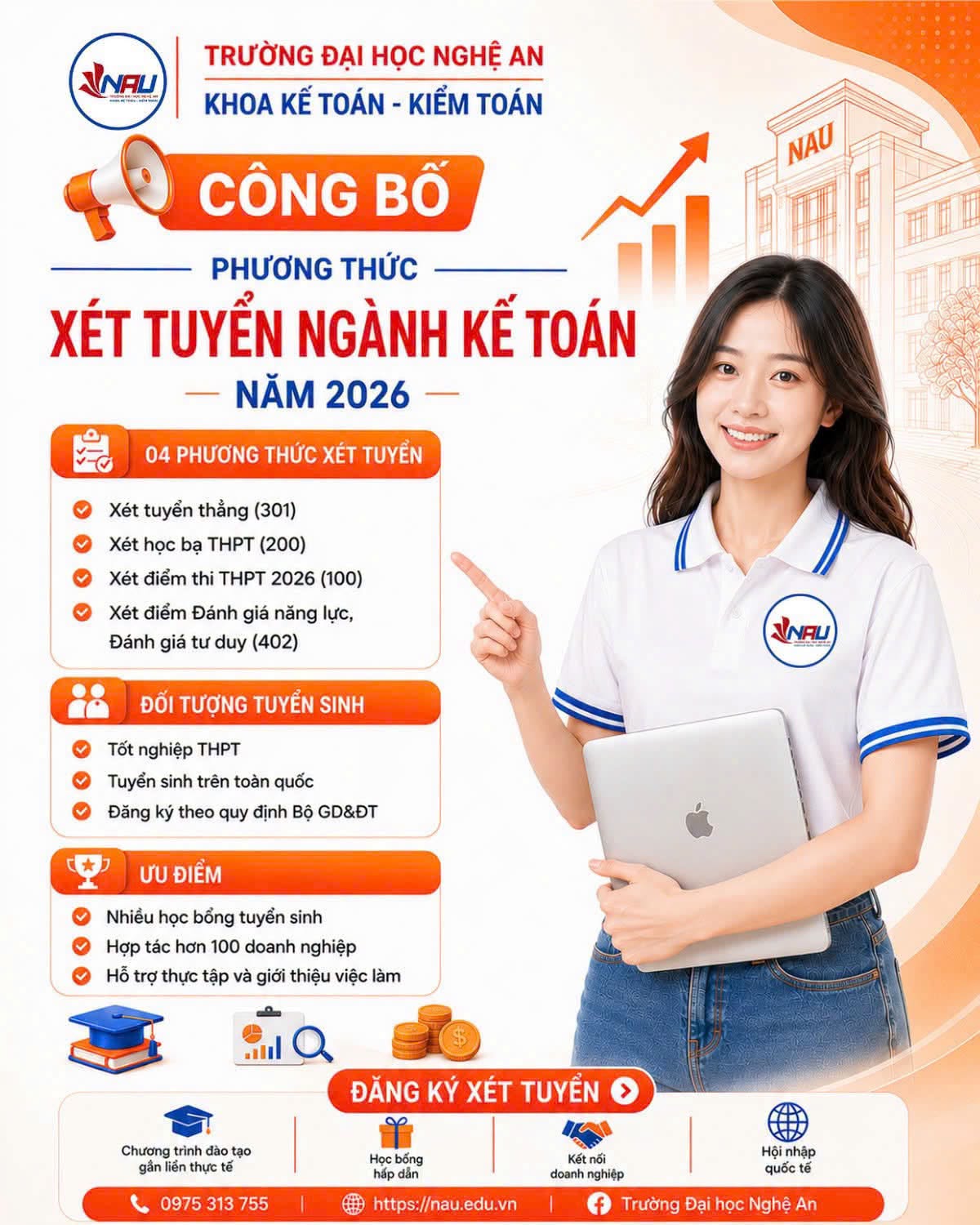 Tuyển sinh ngành Kế toán 2026 – Trường Đại học Nghệ An