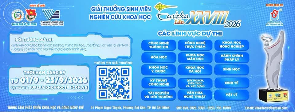Sinh viên Đại học Nghệ An tham gia Eureka 2026