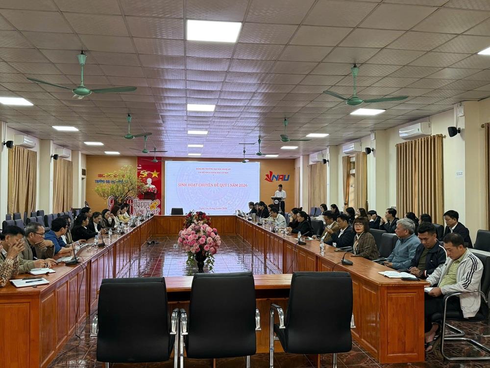 Chi bộ khoa Khoa học Cơ bản tổ chức sinh hoạt chuyên đề quí I năm 2026 : “Xây dựng nhóm nghiên cứu tại khoa Khoa học Cơ bản – động lực nâng cao vị thế khoa học”