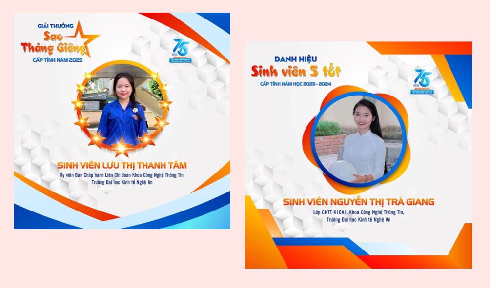 Chúc mừng các bạn sinh viên khoa CNTT đạt danh hiệu “sinh viên 5 tốt”, “sao tháng giêng” cấp Tỉnh năm học 2023-2024