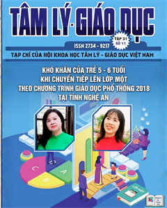 Bài viết: KHÓ KHĂN CỦA TRẺ 5 – 6 TUỔI KHI CHUYỂN TIẾP LÊN LỚP MỘT THEO CHƯƠNG TRÌNH GIÁO DỤC PHỔ THÔNG 2018 TẠI TỈNH NGHỆ AN